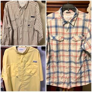 Columbia PFG fishing shirts bundle of 3
